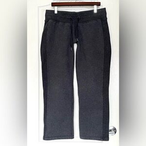 Lululemon Scuba Mid-Rise Wide-Leg Pant Black Contrast Sz 10 Cozy Streetwear
